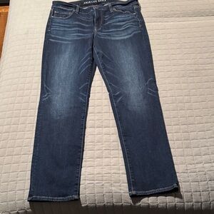 American Eagle Outfitters Women's Dark Blue Straight Skinny Leg Jeans Size 16